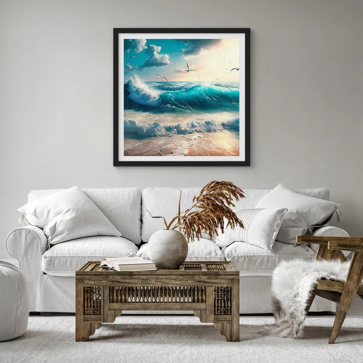 Poster in einem schwarzem Rahmen - Es summt nur für dich - 50x50 cm