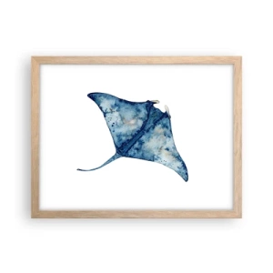 Poster in einem Rahmen aus heller Eiche - Leben im Blau - 40x30 cm