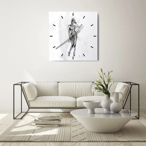 Wanduhr - Glasuhr - Eine Studie über das Ideal der Weiblichkeit - 40x40 cm