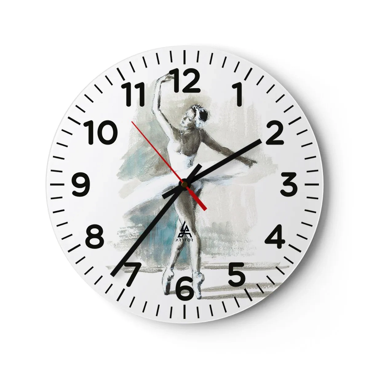 Wanduhr - Glasuhr - In einen Schwan verzaubert - 30x30 cm