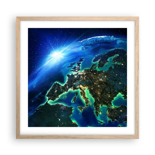 Poster in einem Rahmen aus heller Eiche - Funkelndes Europa - 50x50 cm
