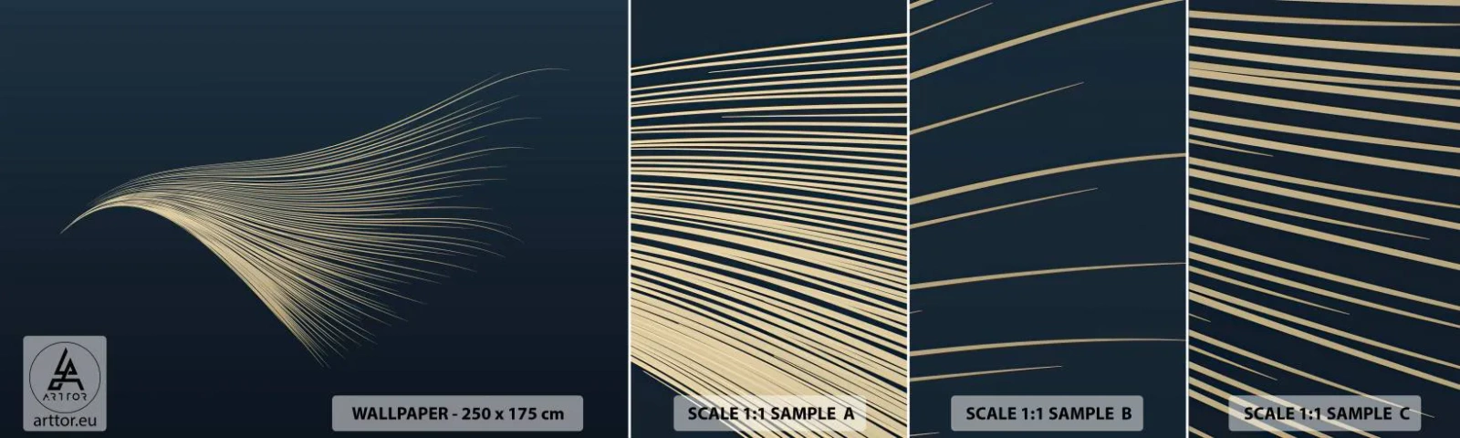 Fototapetenmuster Standard Eco - Wie das Haar eines Engels - Abstraktion, Stück, Grafik - 100x30 cm
