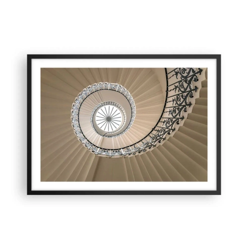 Poster in einem schwarzem Rahmen - Wendeltreppe in elegantem geometrischem Ansatz - 70x50cm - Im Inneren der Muschel - Moderne Wanddekoration für Wohnzimmer und Schlafzimmer ARTTOR