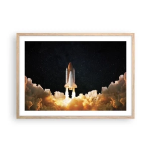 Poster in einem Rahmen aus heller Eiche - Ad Astra! - 70x50 cm