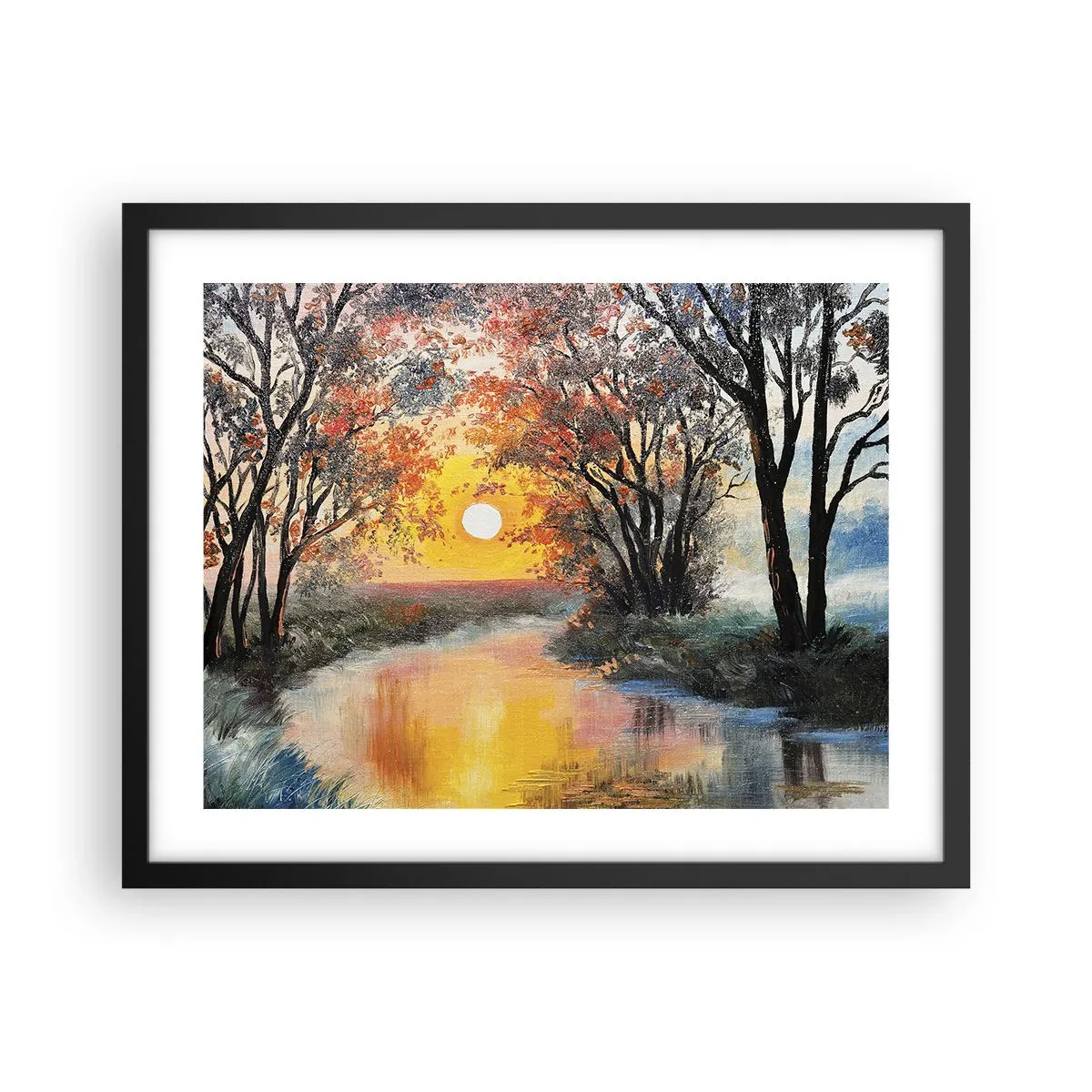 Poster in einem schwarzem Rahmen - Herbststimmung - 50x40 cm
