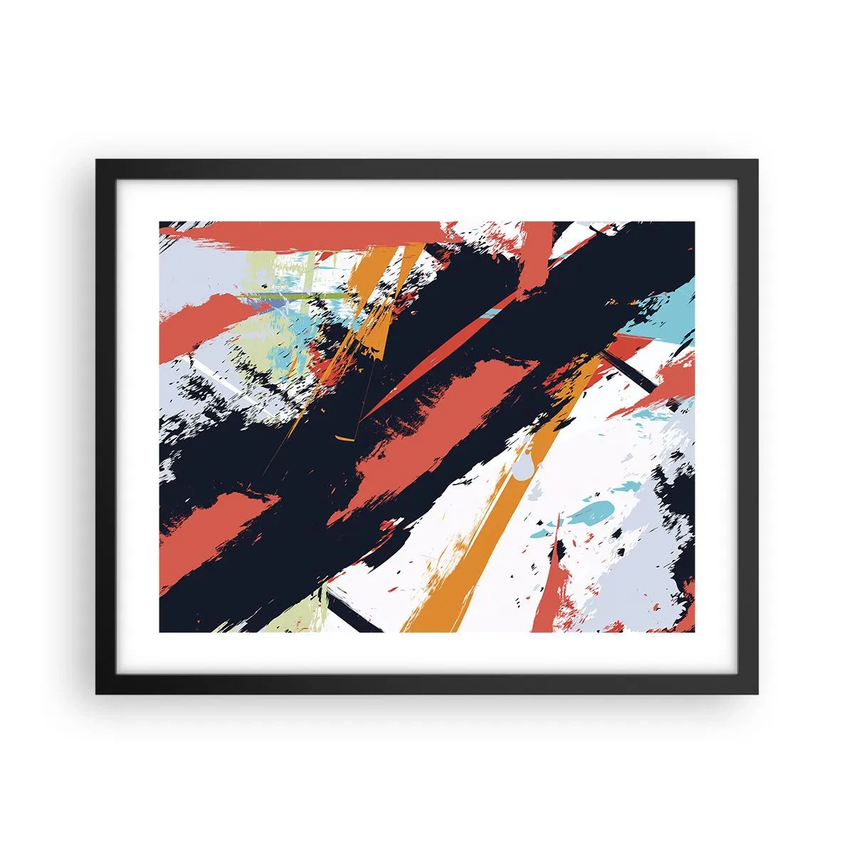 Poster in einem schwarzem Rahmen - Dynamische Komposition - 50x40 cm