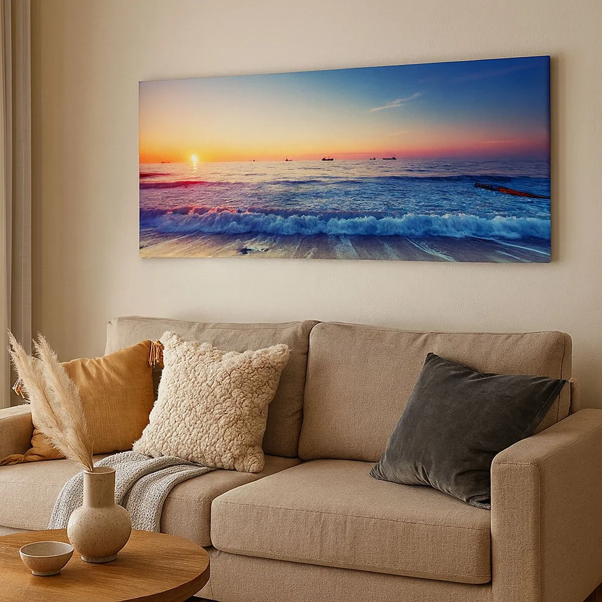 Bild auf Leinwand - Leinwandbild - Was ist mit dem Horizont? - 100x40 cm