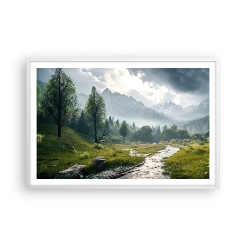 Poster in einem weißen Rahmen - Hin und zurück - 91x61 cm