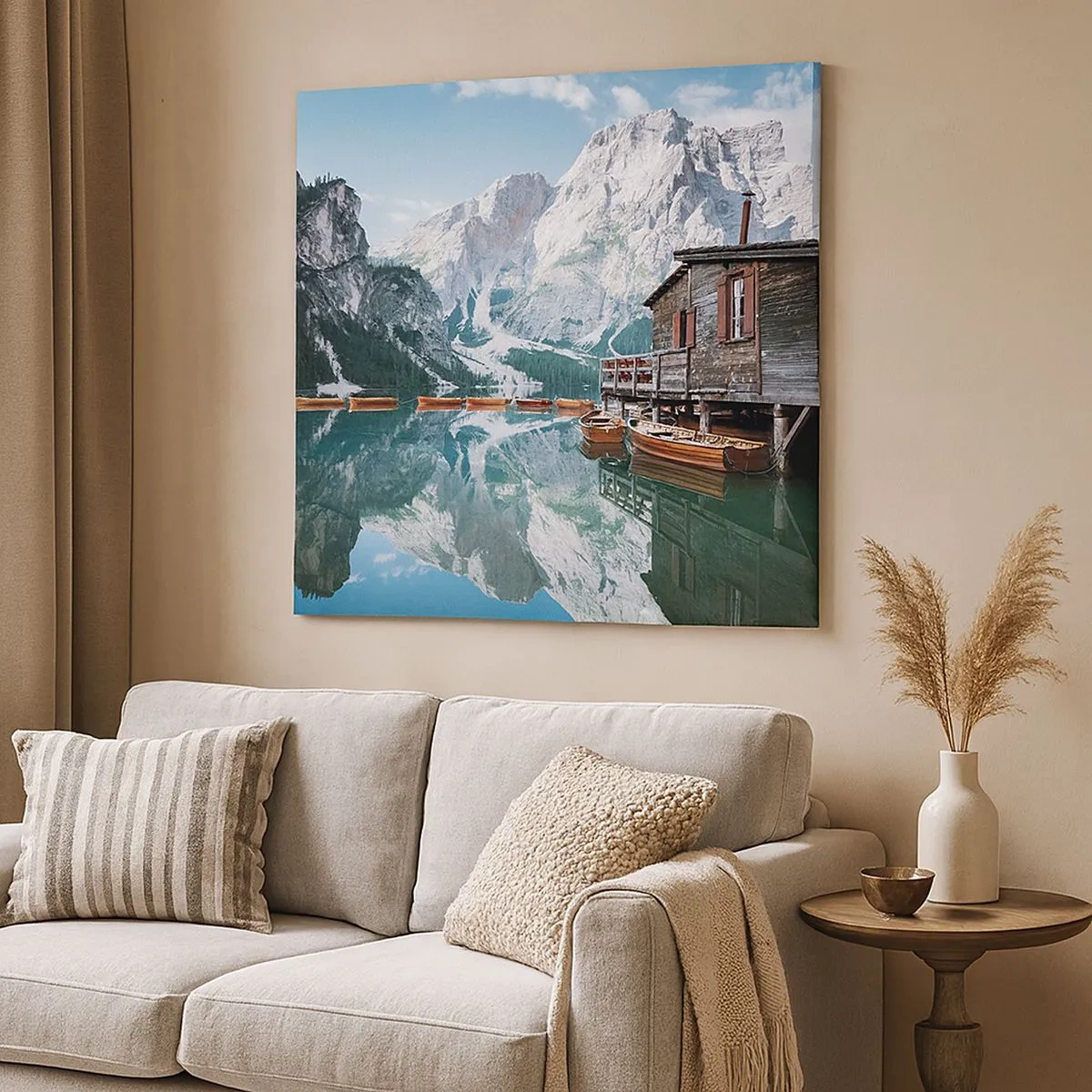 Bild auf Leinwand - Leinwandbild - Kristallklarer Bergmorgen - 30x30 cm