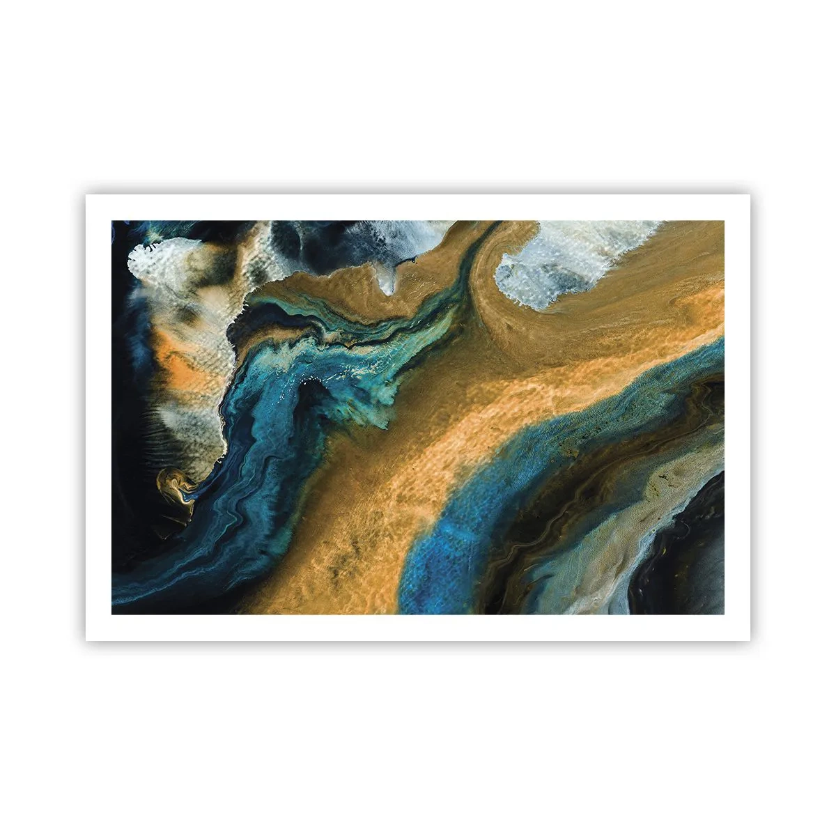 Poster - Blau - Gelb - gegenseitige Beeinflussung - 91x61 cm