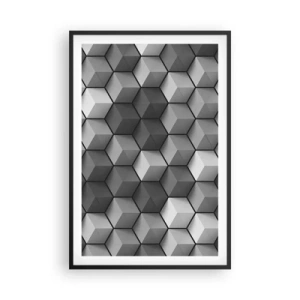 Poster in einem schwarzem Rahmen - Kubistisches Puzzle - 61x91 cm
