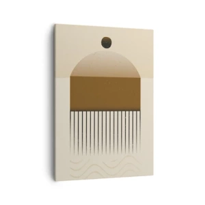 Bild auf Leinwand - Leinwandbild - Abstrakte geometrische Komposition in Beige- und Brauntönen - 50x70cm - Verschiedene Staaten - Moderne Wanddekoration für Wohnzimmer und Schlafzimmer ARTTOR