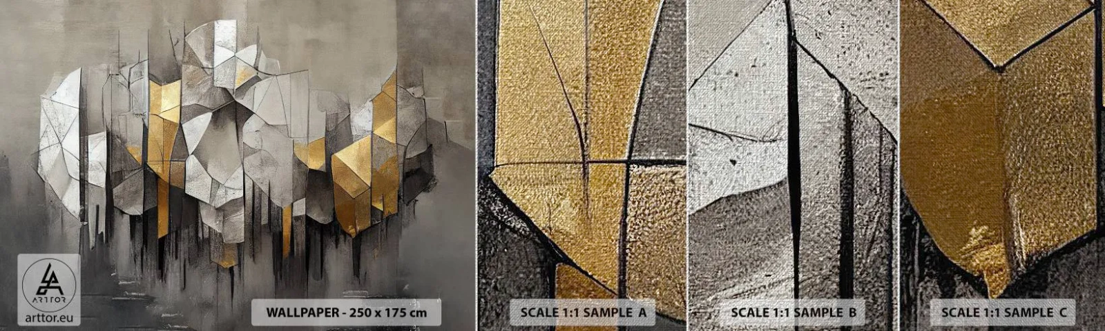 Fototapeten Muster Premium Canvas - Komposition aus Eis und Licht - Abstraktion, Stück, Art Deco - 100x30 cm