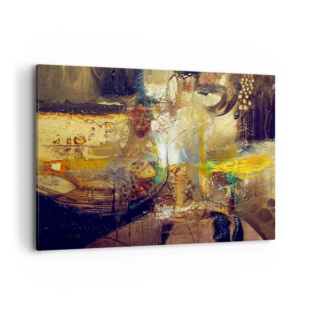 Bild auf Leinwand - Leinwandbild - Abstraktes Stillleben in warmen Farben - 100x70cm - Kalt, wärmer, heiß - Moderne Wanddekoration für Wohnzimmer und Schlafzimmer ARTTOR