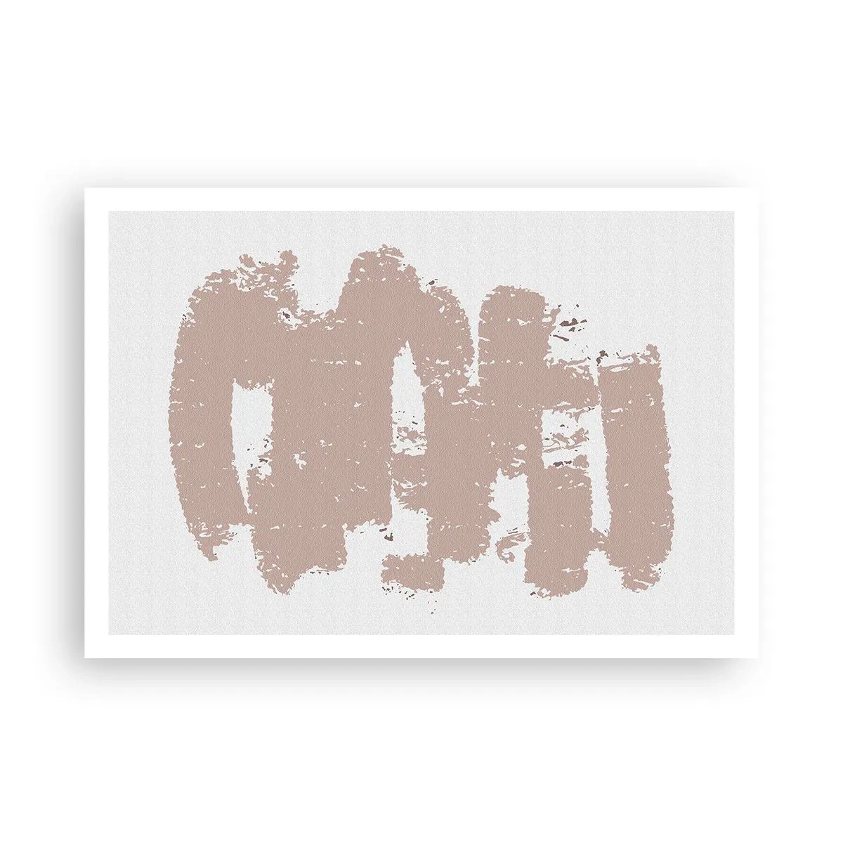 Poster - Zartrosa Formen auf hellem Hintergrund - 100x70cm - Abstraktion in zartem Rosa - Moderne Wanddekoration für Wohnzimmer und Schlafzimmer ARTTOR