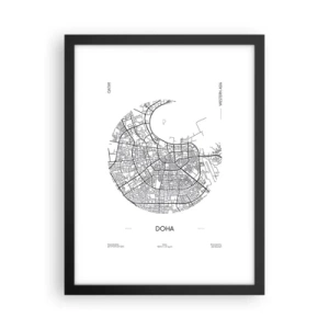Poster in einem schwarzem Rahmen - Anatomie von Doha - 30x40 cm