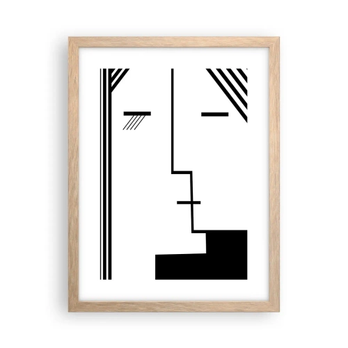 Poster in einem Rahmen aus heller Eiche - Einfach ein Kuss - 30x40 cm