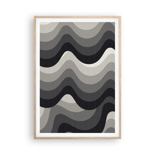 Poster in einem Rahmen aus heller Eiche - Eine Welle nach der anderen - 70x100 cm
