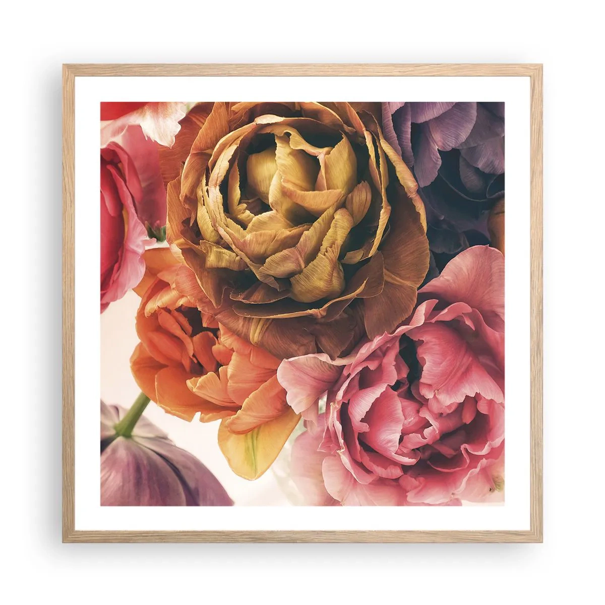 Poster in einem Rahmen aus heller Eiche - Eine Feier des Lebens - 60x60 cm