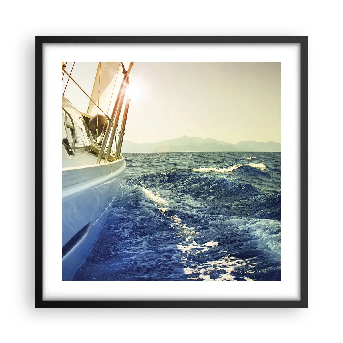 Poster in einem schwarzem Rahmen - Auf ins Abenteuer - 50x50 cm