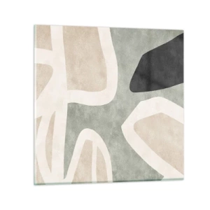 Glasbild - Bild auf glas - Komposition mit schwarzem Motiv - 50x50 cm