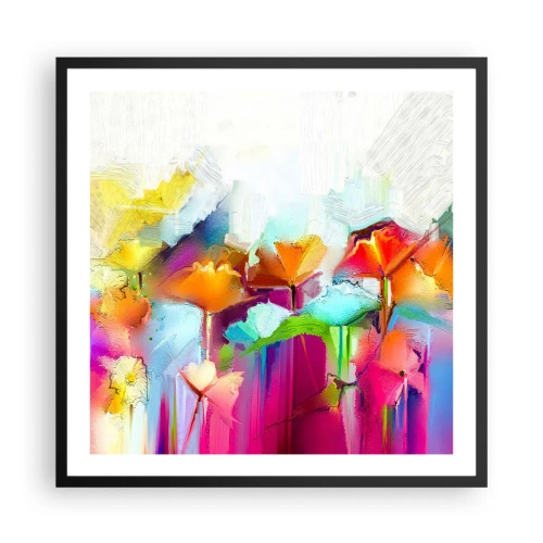 Poster in einem schwarzem Rahmen - Der Regenbogen ist aufgeblüht - 60x60 cm