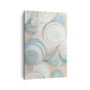 Bild auf Leinwand - Leinwandbild - Abstrakte Muscheln in Pastelltönen - 70x100cm - Was verbirgt sich in der Muschel? - Moderne Wanddekoration für Wohnzimmer und Schlafzimmer ARTTOR