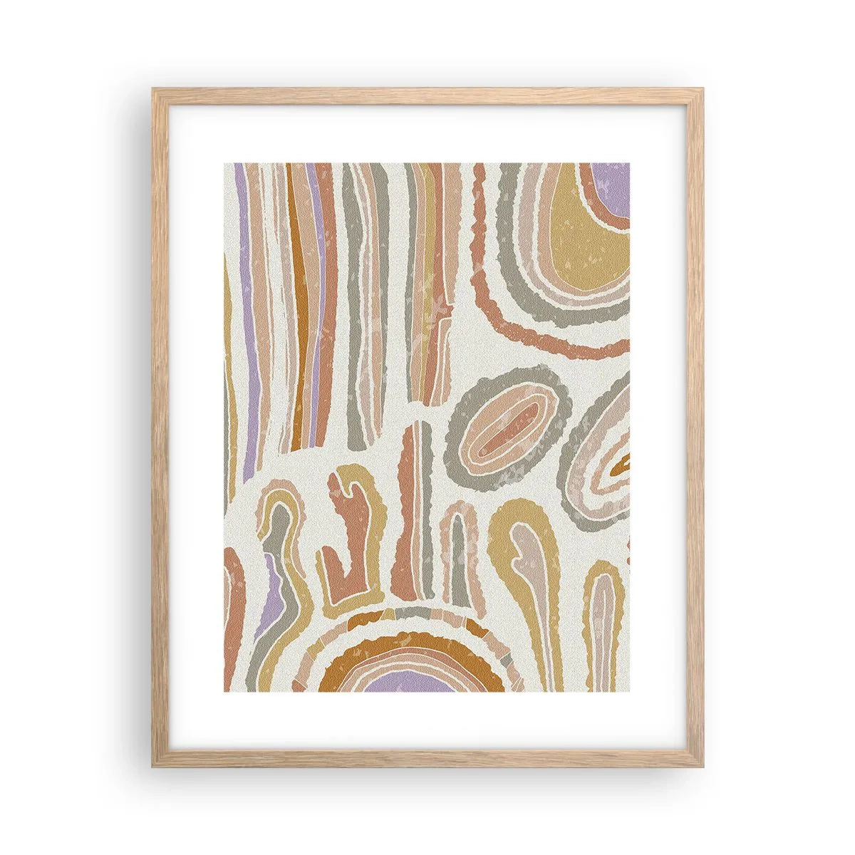 Poster in einem Rahmen aus heller Eiche - Bunte Querschnitte - 40x50 cm