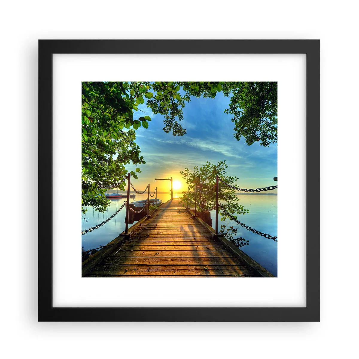 Poster in einem schwarzem Rahmen - Westen auf dem Wasser - 30x30 cm