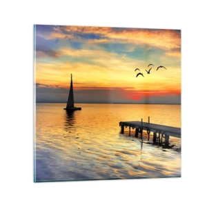 Glasbild - Bild auf glas - Abendrückkehr - 50x50 cm