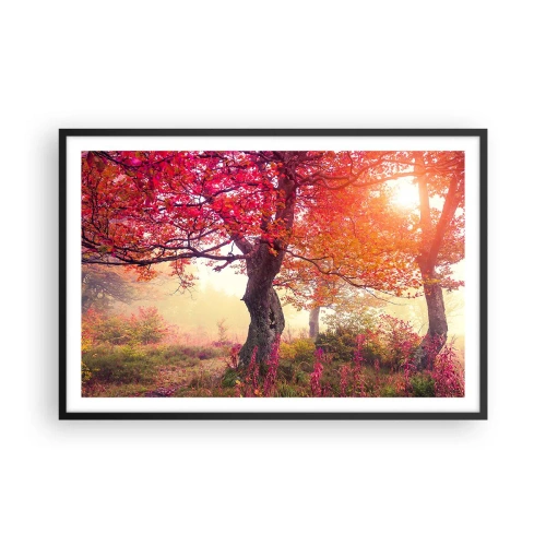 Poster in einem schwarzem Rahmen - Blühende Raserei - 91x61 cm