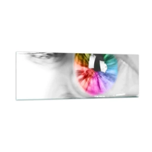 Glasbild - Bild auf glas - Schau dir die Welt in Farbe an - 90x30 cm