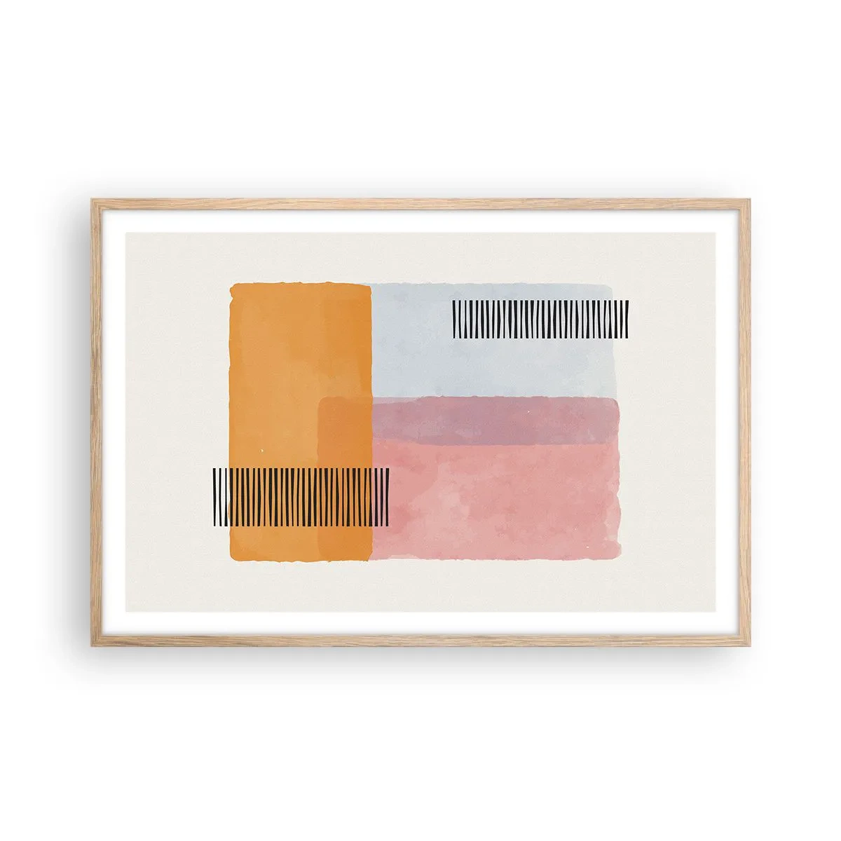 Poster in einem Rahmen aus heller Eiche - Von Ecke zu Ecke - 91x61 cm