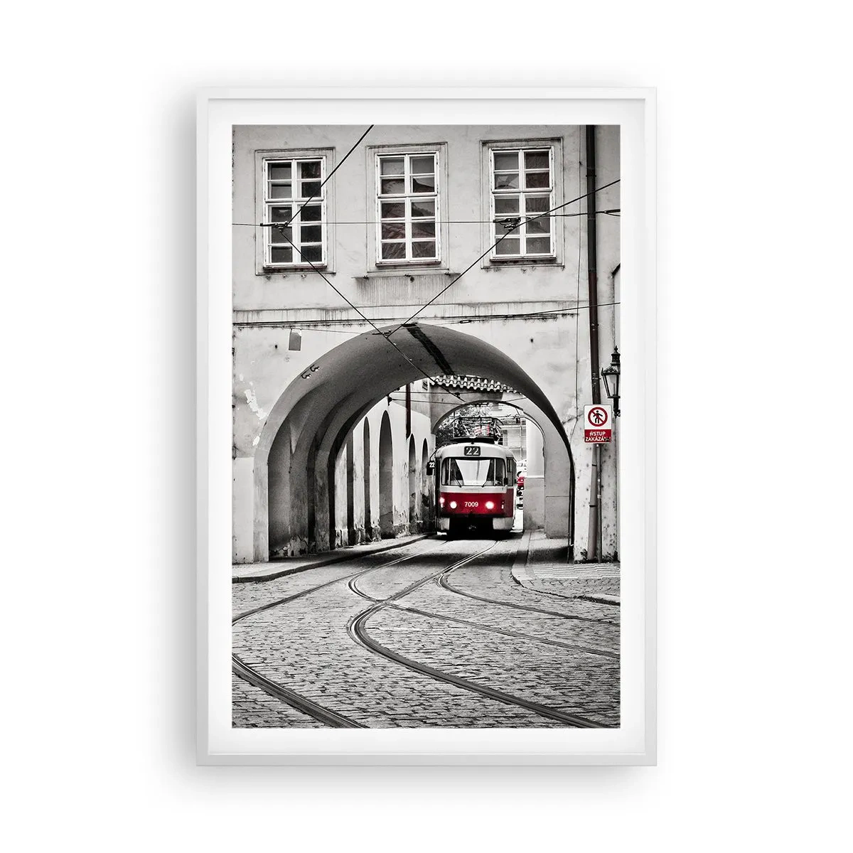 Poster in einem weißen Rahmen - Durch das Stadtlabyrinth - 61x91 cm