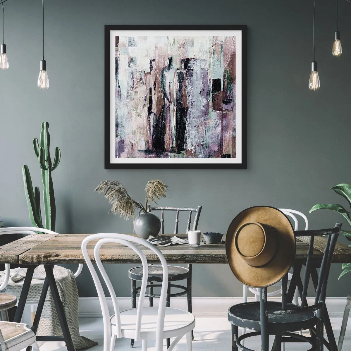 Poster in einem schwarzem Rahmen - Die geheimnisvolle Drei - 40x40 cm