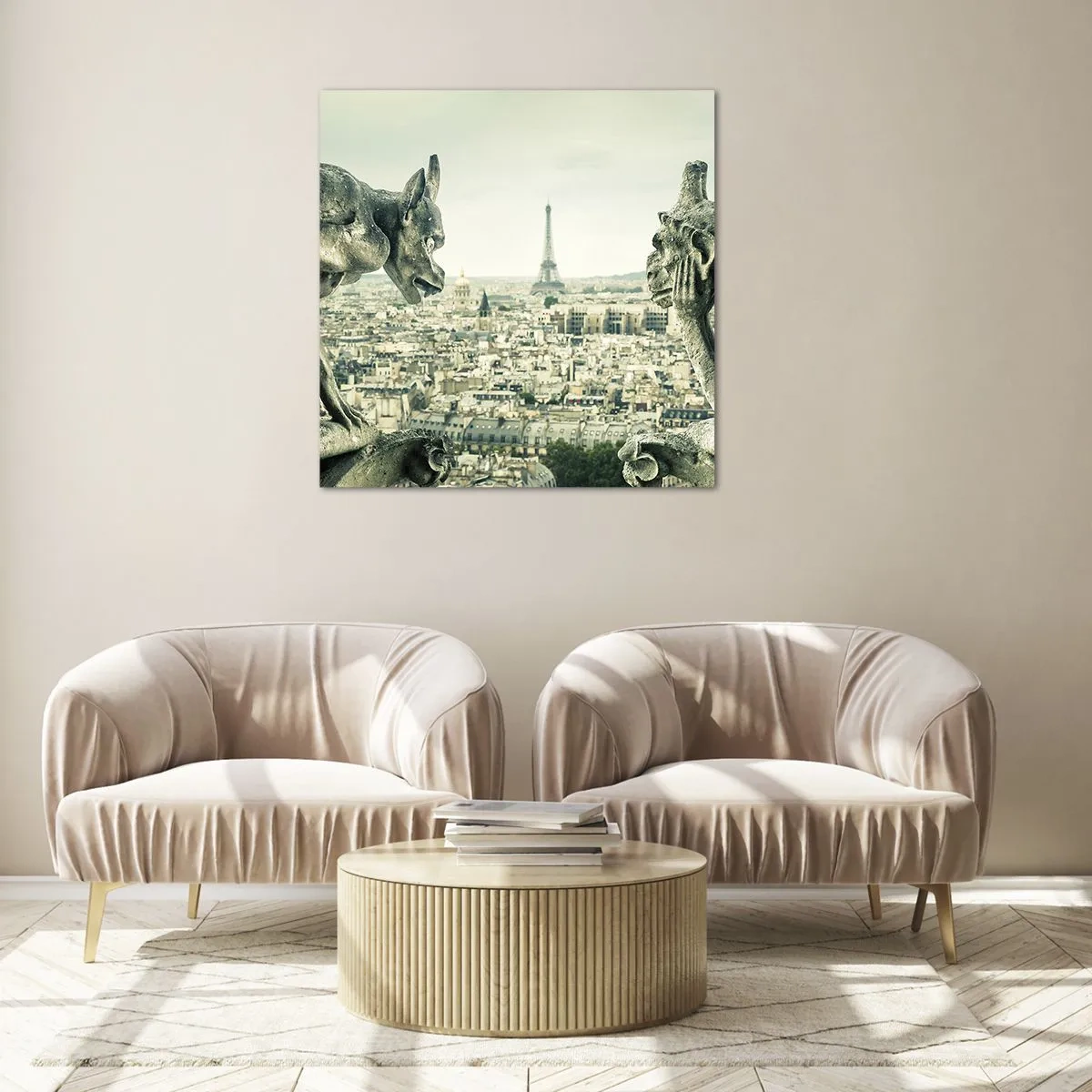 Glasbild - Bild auf glas - Pariser Plaudern - 70x70 cm