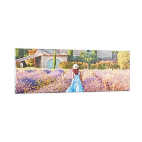 Glasbild - Bild auf glas - Lavendel Mädchen - 90x30 cm