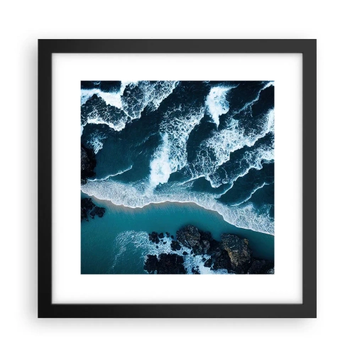 Poster in einem schwarzem Rahmen - In Wellen gehüllt - 30x30 cm