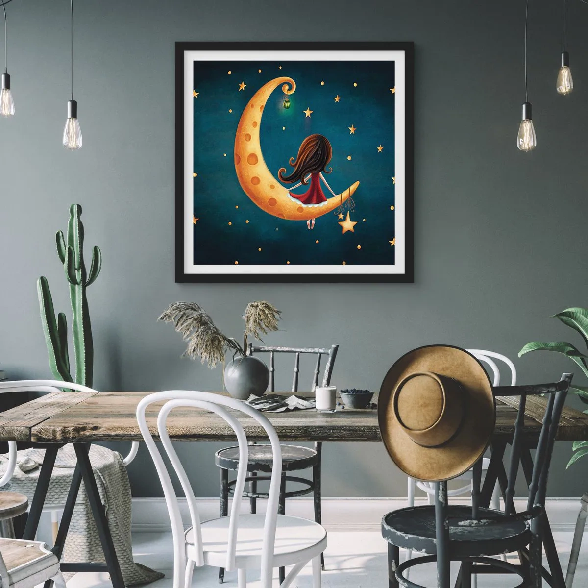 Poster in einem schwarzem Rahmen - Einmal… - 50x50 cm