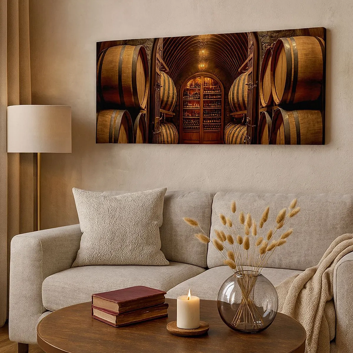 Bild auf Leinwand - Leinwandbild - Stimmungsvoller Keller - 100x40 cm