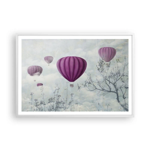 Poster in einem weißen Rahmen - Wie Schiffe am Himmel - 100x70 cm