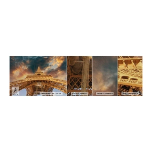 Fototapeten Muster Premium Sand - Wie die Menschheit den Himmel erreichte - Eiffelturm, Die Architektur, Paris - 100x30 cm