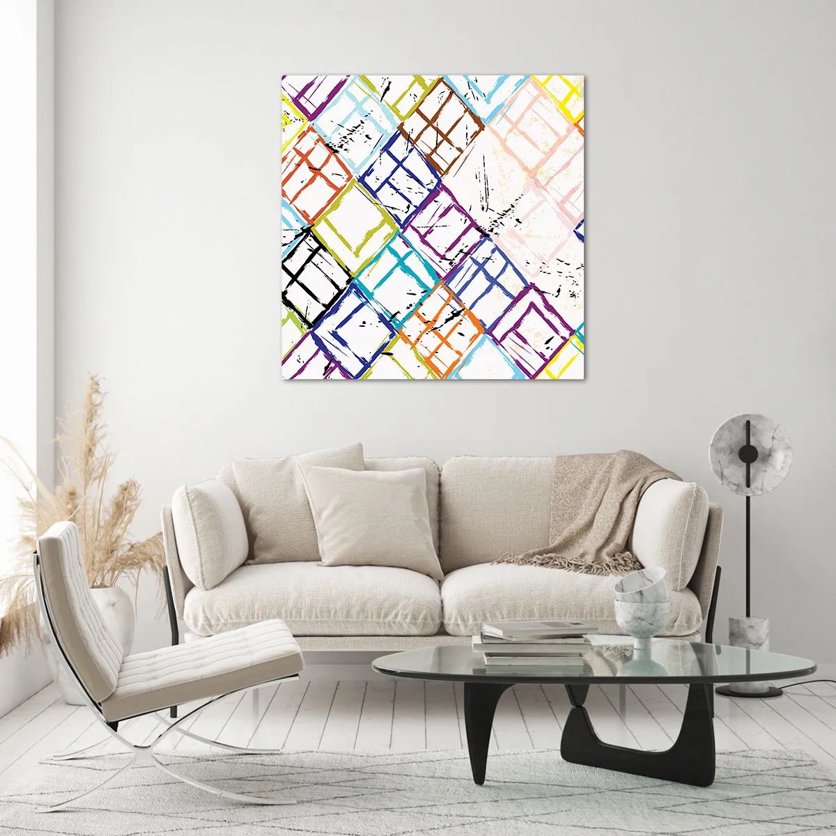 Glasbild - Bild auf glas - Zellen zu vermieten - 50x50 cm