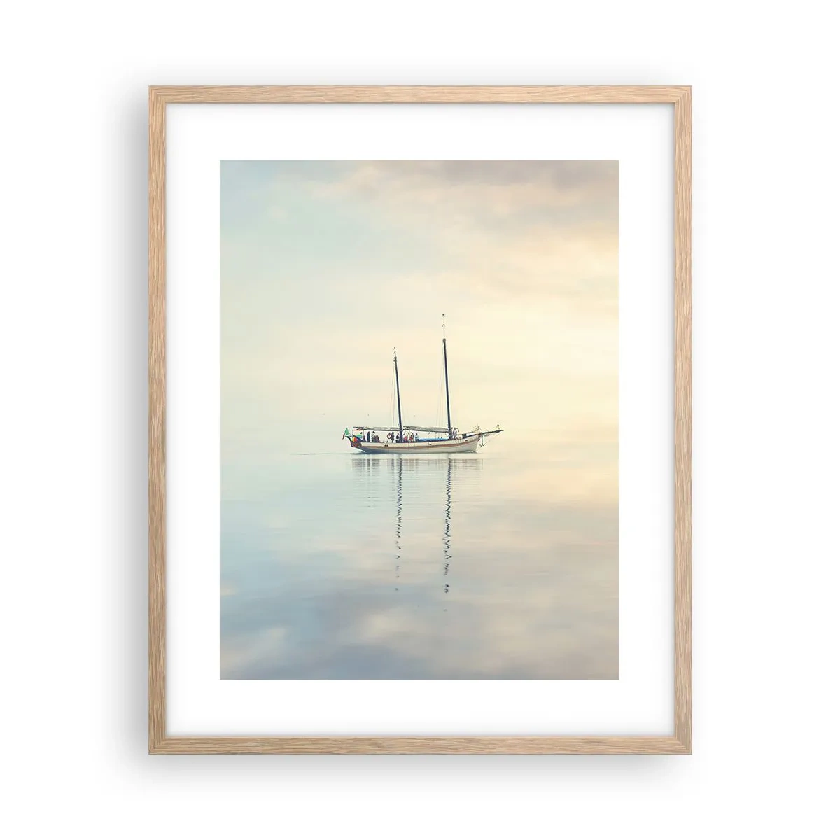 Poster in einem Rahmen aus heller Eiche - Im Meer der Stille - 40x50 cm