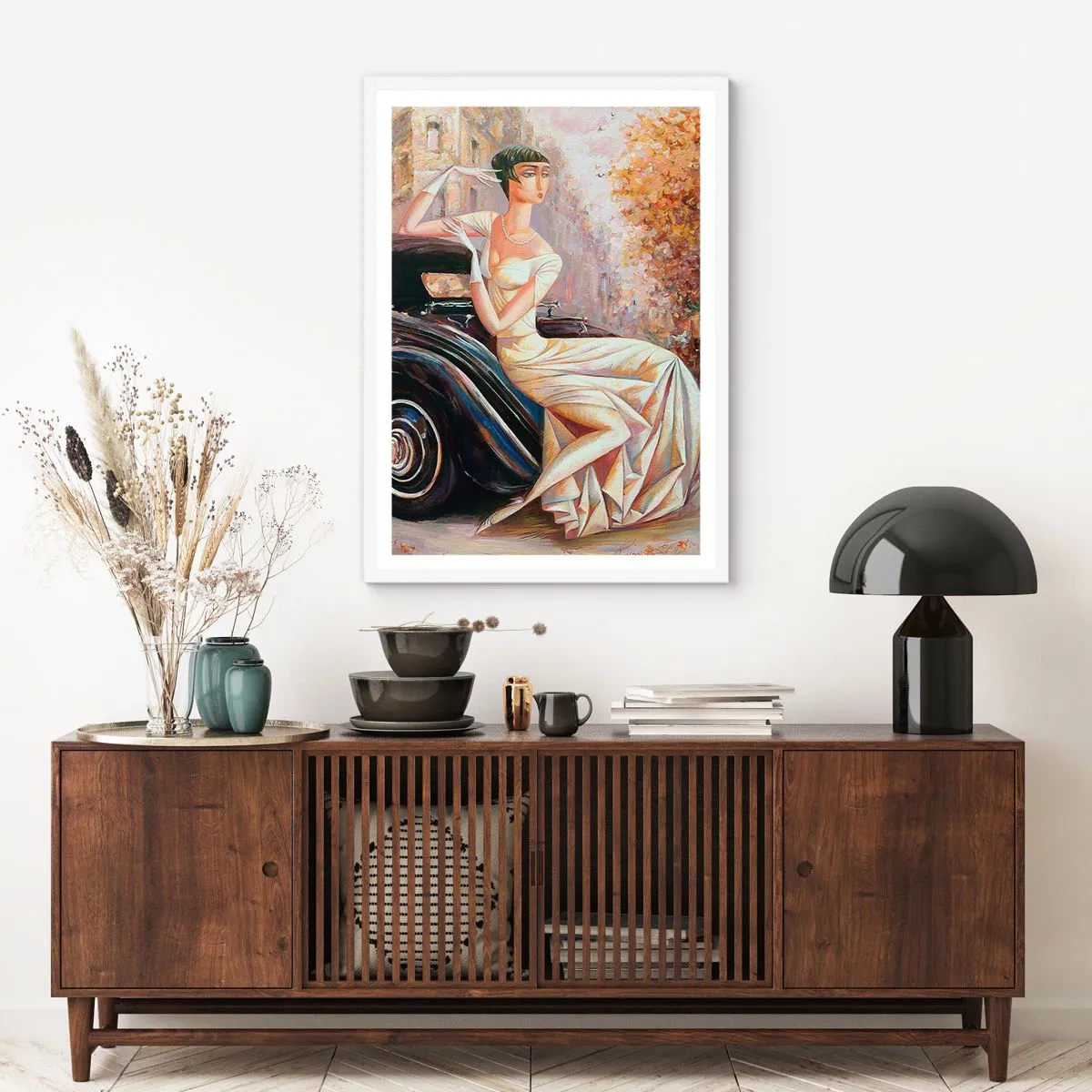 Poster in einem weißen Rahmen - Eleganz im Retro-Stil - 30x40 cm