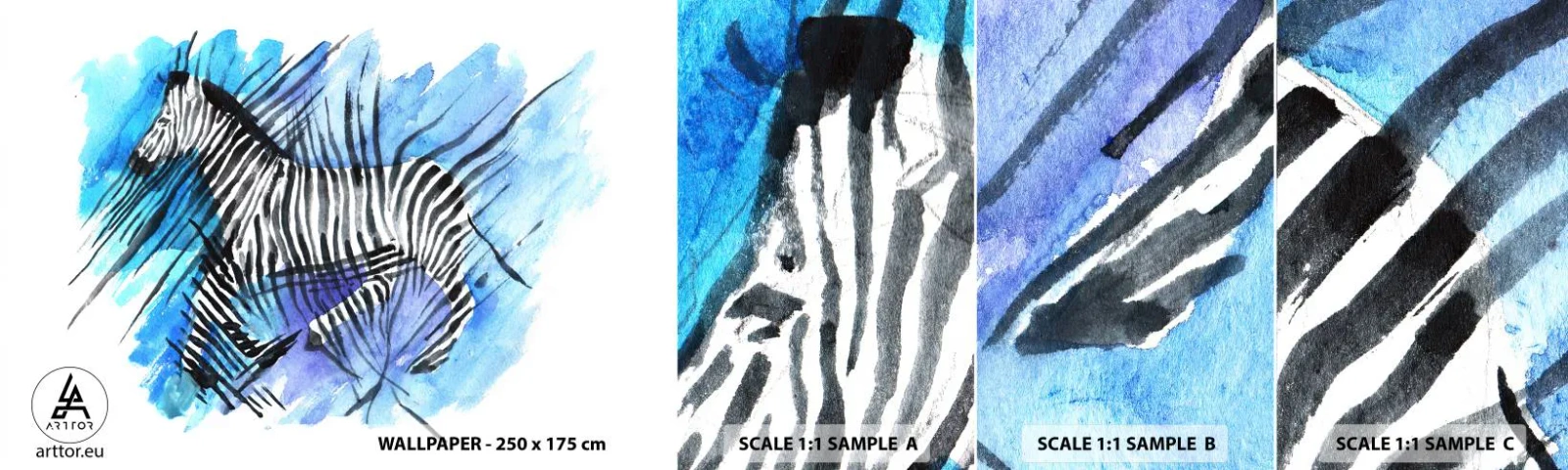 Fototapetenmuster Standard Eco - In Streifen versteckt - Tiere, Rippen, Afrika - 100x30 cm