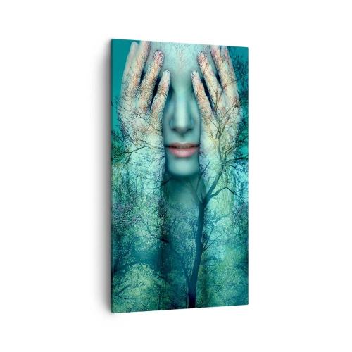Bild auf Leinwand - Leinwandbild - Eingetaucht in Blau - 45x80 cm