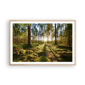 Poster in einem Rahmen aus heller Eiche - … Hinter den sieben Wäldern - 91x61 cm