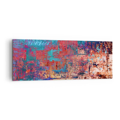 Bild auf Leinwand - Leinwandbild - Eine abstrakte Komposition mit einer Mischung intensiver Farben. - 140x50cm - Erinnerung und Vergessen - Moderne Wanddekoration für Wohnzimmer und Schlafzimmer ARTTOR