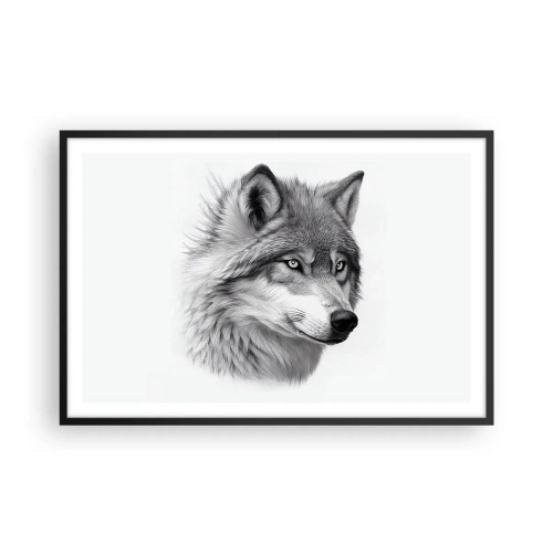 Poster in einem schwarzem Rahmen - Alpha – ohne Zweifel - 91x61 cm